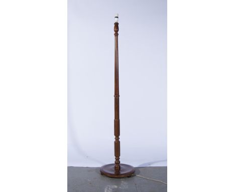 Stained wood standard lamp, part fluted column.