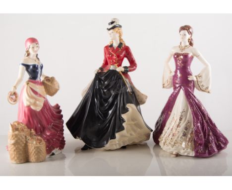 Locke & Co., Worcester, sugar caster, hand-decorated pheasant, signed Stimpson, height 15cm, together with four Coalport and 