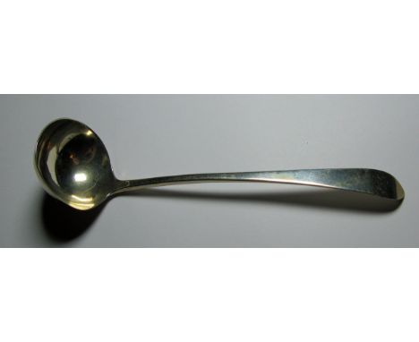 A Scottish provincial cream ladle, James Gordon, Aberdeen, three marks, IG, Zodiac sign Leo, ABD, pointed old English Pattern