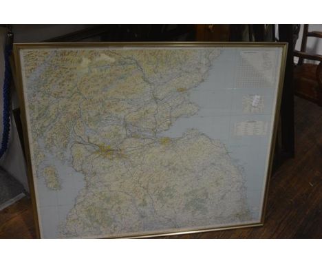 An Ordnance Survey map of The Central Belt of Scotland down to Sunderland and Inverarie (95cm x 115cm)