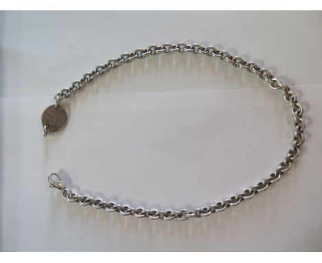 A sterling silver Tiffany and Co necklace, hallmarked and stamped 925 - length 45cm, some light surface wear, links and clasp