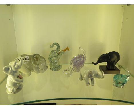 A collection of elephants including USSR Goebel, LLadro, Coalport Dartington etc 