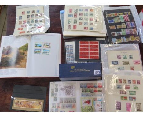 An interesting collection of foreign stamps on stock-cards, album pages and a stock-book to include a boxed edition of 1982 W