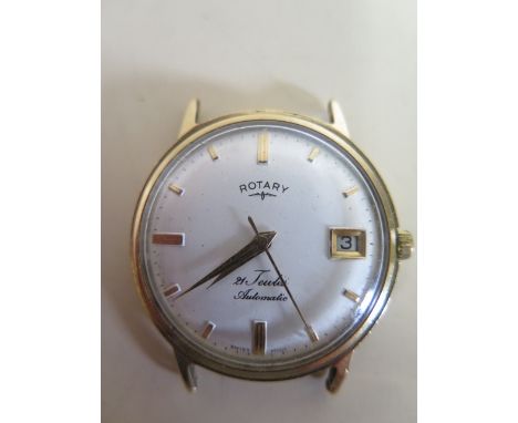 A good quality rotary gents 9ct gold automatic wrist watch, the case of heavy gauge 9ct gold, the back weighs approx 6.8 gram