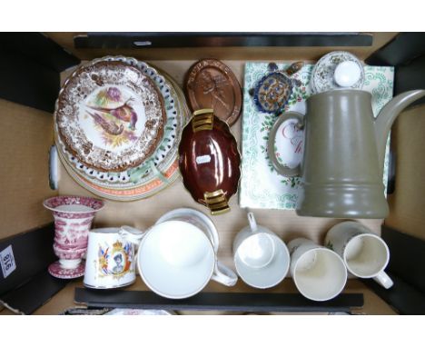 A mixed collection of items to include: Carlton Ware, Commemorative Cups and Mugs, Decorative plates etc 