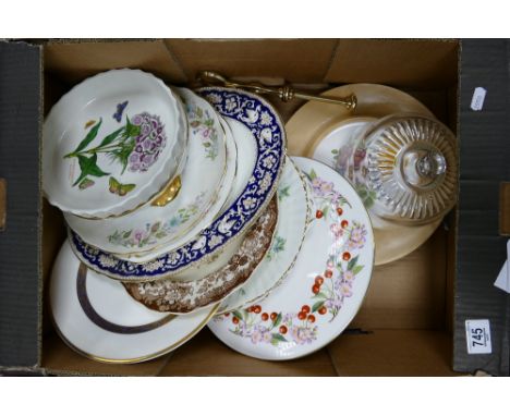 A mixed collection of item to include: Duchess, Royal Doulton &amp; Royal Albert Sandwich plates, Royal Worcester Cherries ca