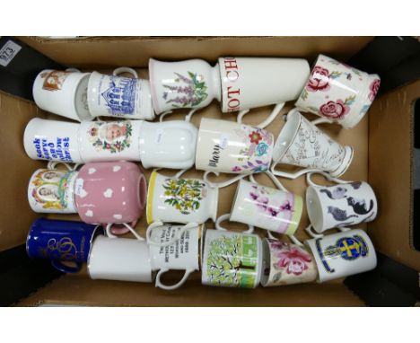 A collection of Floral &amp; Commemorative Mugs &amp; Cups: 