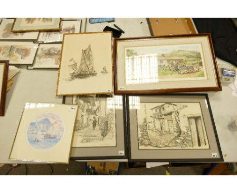 Large Limited Edition Signed Graham Carver Print: together with 2 Cyprus theme items and limited edition print of Hong Kong H
