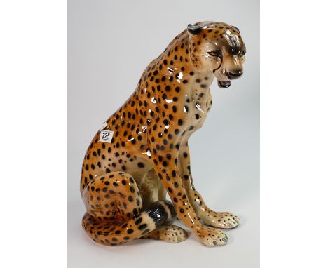 Very Large ceramic leopard figure: Standing an impressive 43cm high.  Both front paws re glued. 
