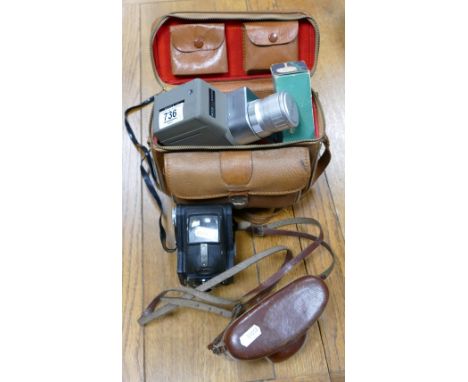 A mixed collection of items to include: Dacora &amp; Ensign film camera and Sabre EE Zoom cine camera 