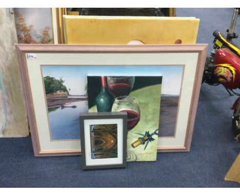 J. CLIFFORD BOAT ON THE SHORE, Gouache, signed, mounted, framed and under glass, overall size 35.5cm x 58.5cm, along with thr