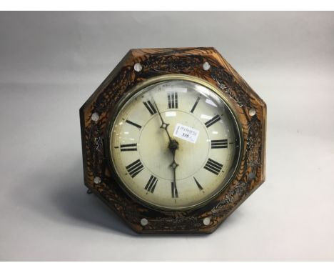 WAG AT THE WA' CLOCK, along with an oak wall barometer (2)