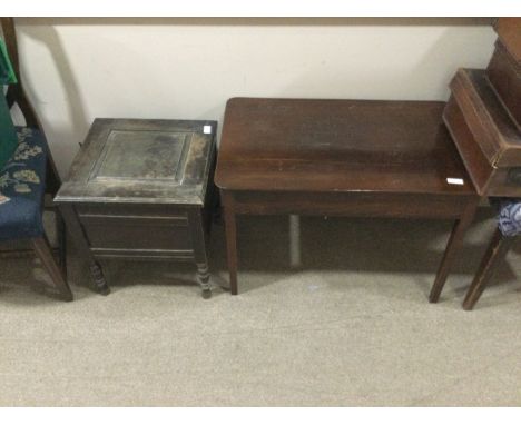 MAHOGANY COMMODE, along with a mahogany occasional table (2)