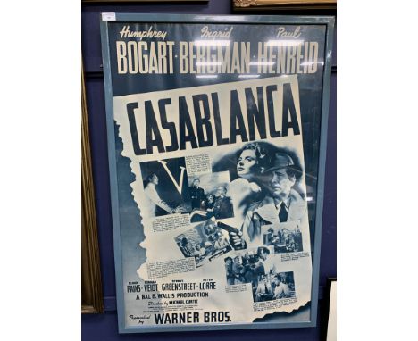 CASABLANCA POSTER, reproduction poster print, framed, 104cm x 70cm