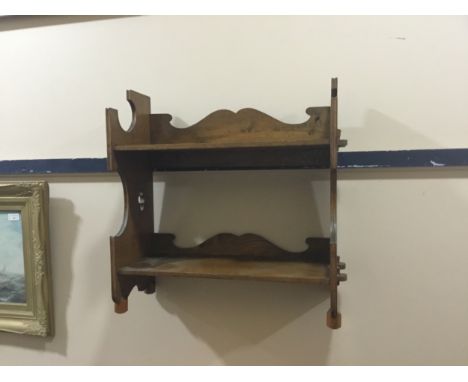 VICTORIAN WALL HANGING SHELF, 54cm wide