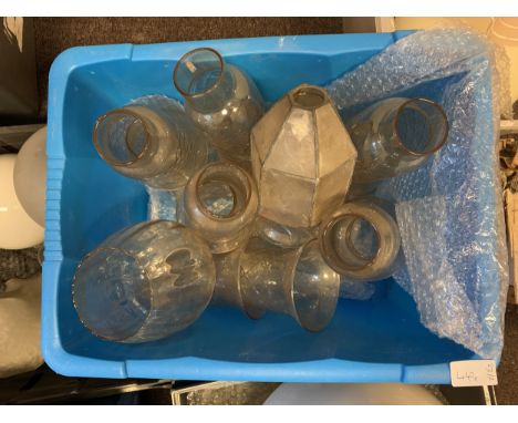 LOT OF GLASS LIGHT SHADES, contained within five boxes