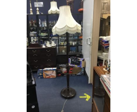 MAHOGANY FLOOR LAMP, and a mahogany coal depot