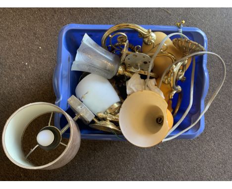 COLLECTION OF LIGHT FITTINGS, contained within five boxes, also including wall sconces
