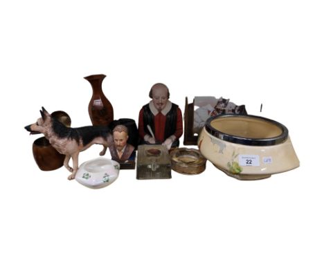 SHELF LOT OF ORNAMENTS