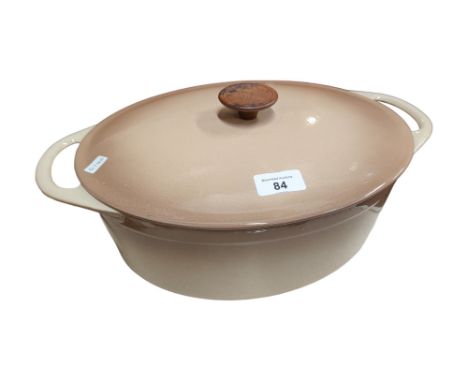 LARGE COUSANCES CAST IRON ENAMEL COOKING POT 