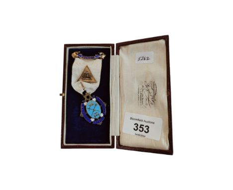 SILVER &amp; ENAMEL MASONIC JEWEL