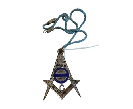 LARGE SILVER AND ENAMEL MASONIC JEWEL 'GARNERVILLE MASONIC LODGE 837' INSCRIBED TO REAR 'WILLIAM NICHOLL W M 2002 AND N.MCL M