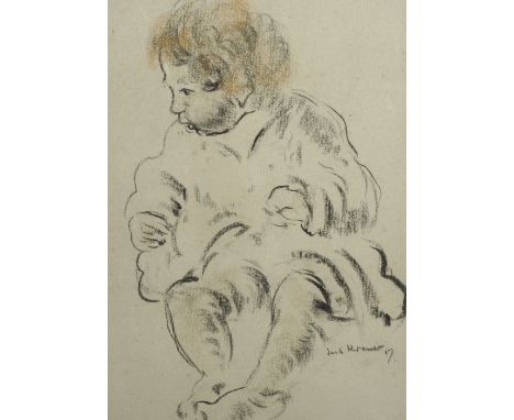 Jacob Kramer (1892-1962) Ukrainian/British. Sketch of a Young Baby, Crayon, Signed and Dated '17, 13.25" x 9.75".