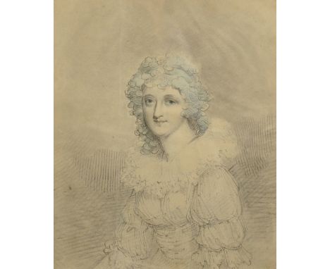 Late 18th Century English School. Portrait of a Lady, believe to be Lady Cecil, Watercolour, Wash and Ink, Inscribed on rever