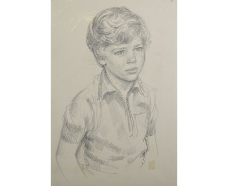 Dorothy Margaret Colles (1917-2003) British. A Half Length Portrait of a Young Boy, Pencil, Unframed, 20" x 16", together wit