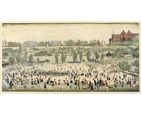 AFTER LAURENCE STEPHEN LOWRY, RA (1887-1976) PEEL PARK (1944) Offset lithograph, published by Venture Prints Ltd, 1975, with 