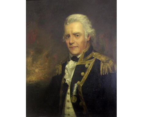 AFTER SIR WILLIAM BEECHEY, RA (1753-1839) PORTRAIT OF HENRY D'ESTERRE DARBY, CAPTAIN OF HMS BELLEROPHON Half length, wearing 