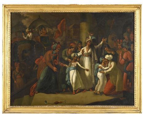 AFTER HENRY SINGLETON (1766-1839) THE DEPARTURE OF THE SONS OF TIPPOO FROM THE ZENANA; MARQUIS CORNWALLIS RECEIVING THE SONS 