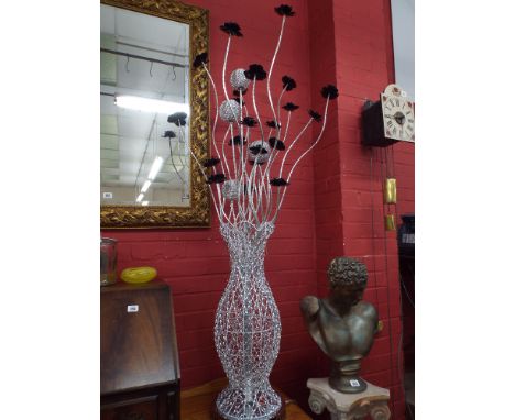 New LED black flower bouquet wire work large lamp