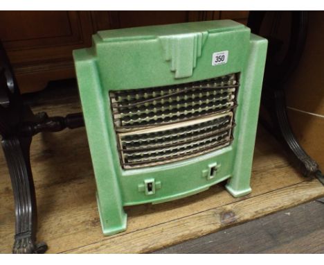 1950's electric fire in pale green enamel case -  for decorative use only