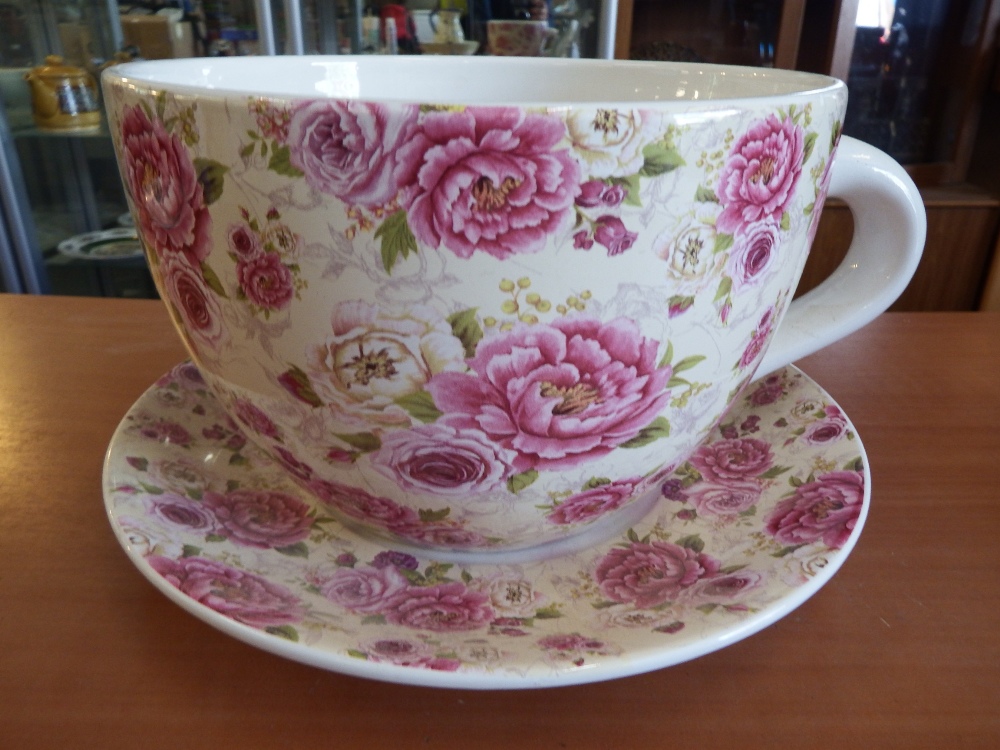Large Tea Cup And Saucer Planter