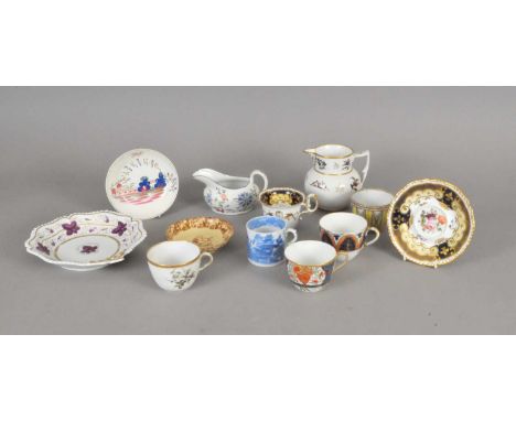 An interesting selection of English pottery and porcelain predominantly early 19th century including H&amp;R Daniels florally