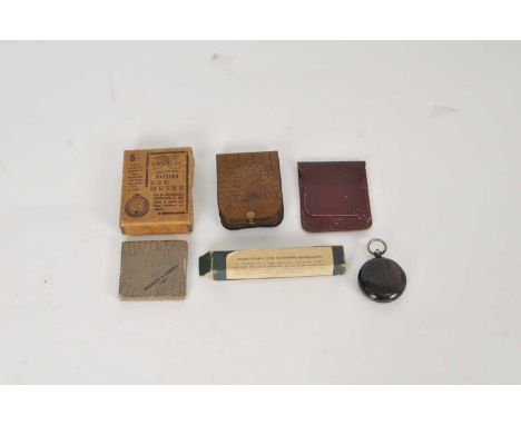 A collection of small scientific instruments to include a boxed Watkins Bee Meter, a pocket speedometer, (Compensated for Tem