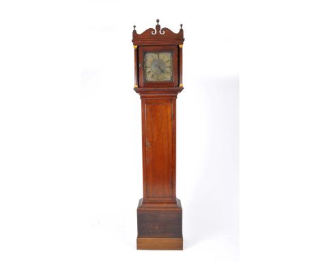 An oak cased 30 hour longcase clock, the brass dial signed, Dicker, Silchester, 215 xm high, 43x 22 cm.