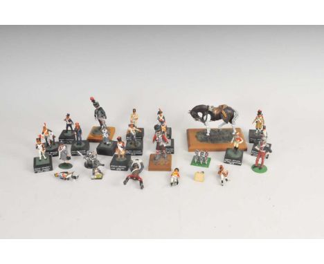 An interesting collection of Russian-made and other hand-painted cast metal soldier figures, varying scales, many detailing E