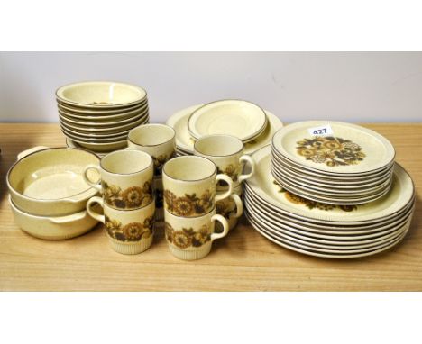 An extensive Poole Pottery "Thistlewood" pattern dinner and tea set.