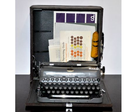 A vintage Imperial portable typewriter.