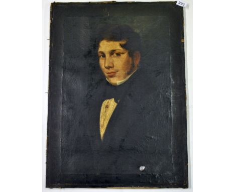 An early 19th century portrait oil on canvas of a young gentleman, 51 x 69cm.