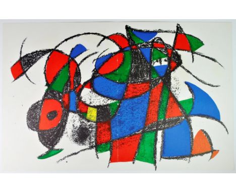 A Joan Miro (1893-1983) original lithograph from "Darriere Le Miroir" magazine, published by Maeght Editions in 1975, 50 x 32