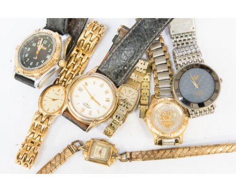 A gentleman's Rotary wrist watch with date window and ladies wristwatches, various makes (7)