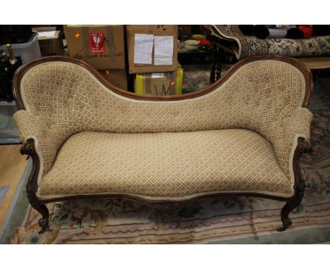 A Victorian mahogany button backed Chaise Longue 