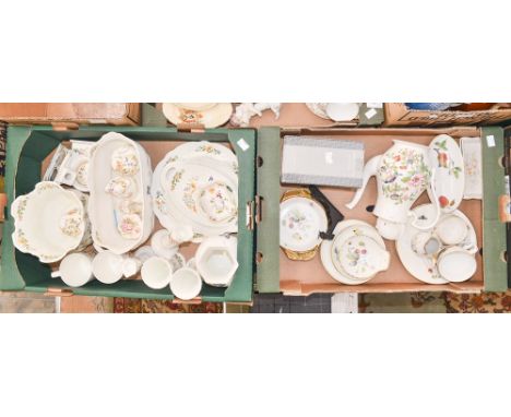 A collection of Aynsley "Cottage Garden" bone china including jardinieres, vases, candlesticks, various plates, figures and c