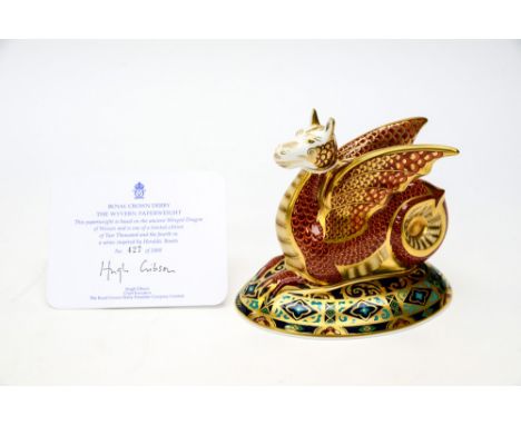 Royal Crown Derby first quality Wessex Wyvern, limited edition 427/2000, boxed with certificate 
