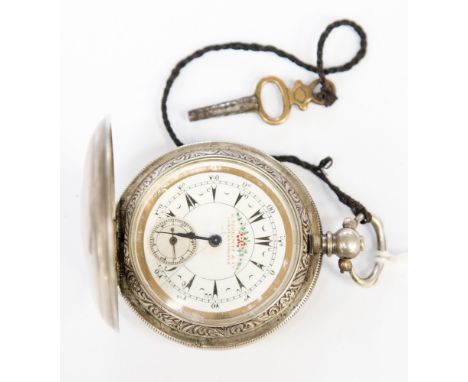 A silver full hunter pocket watch by K. Serkisoff & Co, Constantinople (key)