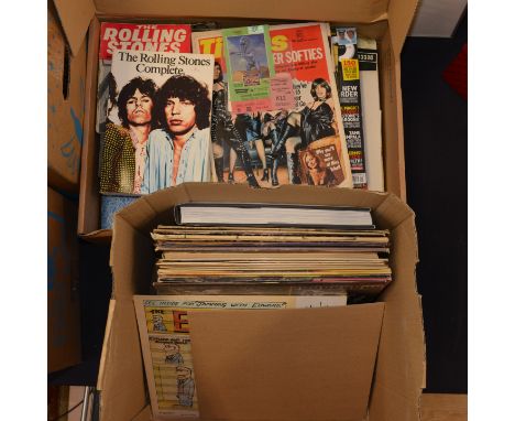 Rolling Stones collection of memorabilia and records, 20 vinyl LPs including Aftermath 'Shadow Ps', Exile with twelve postcar