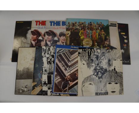 Lot of eleven records including 10 x Beatles LPs plus one x Rolling Stones 'Exile on Main Street', Beatle including George Ha